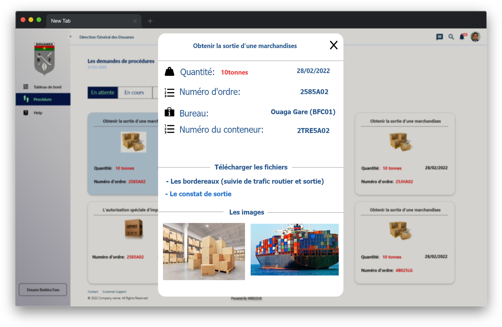 Details d'une procedure